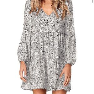 Boho spotted loose easy dress